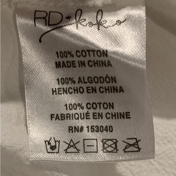 RD & Koko White Anthropologie Tribal Embroidered Top Jacket Cropped Oversized L - Picture 10 of 12